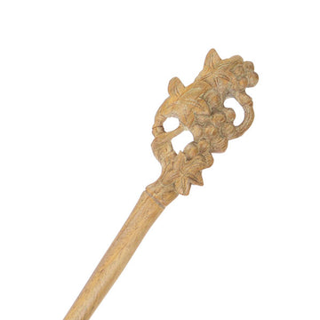 CrystalMood Handmade Carved Wood Hair Stick Grape 6.5" Lignum-vitae